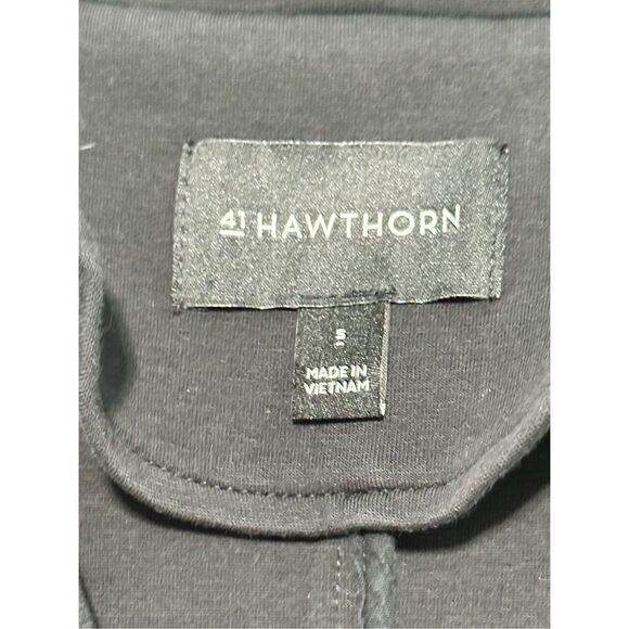 41 Hawthorn Women's Open‎ Front Notch Lapel Blazer Jacket Pockets Black Small - Picture 2 of 11